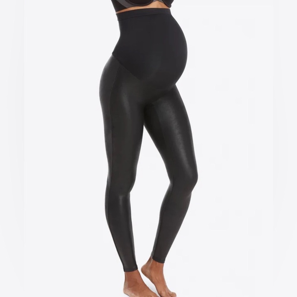 Spanx Mama Faux Leather Leggings - Maternity